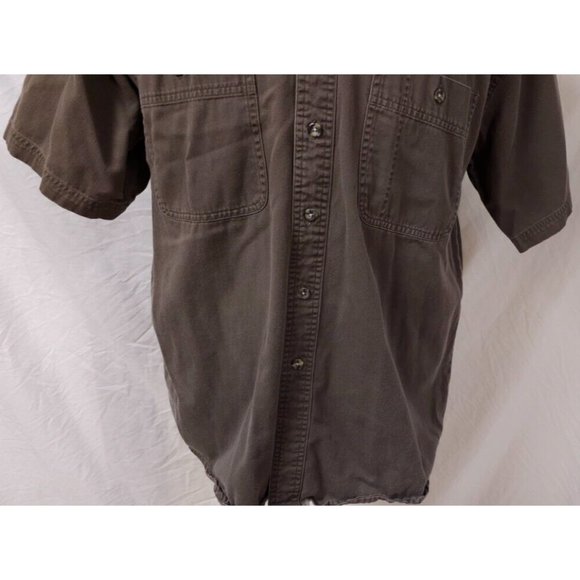 Wrangler Rugged Wear Mens XL Brown Short Sleeve Button Up Work Shirt - Picture 4 of 10